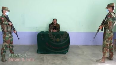 Brig-Gen Min Min Tun offers an apparently coerced apology and confession in a video clip released by TNLA (TNLA Info)
