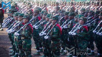 TNLA fighters on parade in 2023 (Myanmar Now)