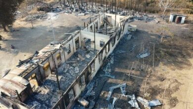 Lone Gyi seen after the junta arson attack of February 25 (Supplied)