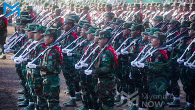 TNLA troops on parade in 2022 (Photo: Myat Pan /Myanmar Now)