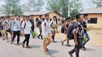 A photo shared on pro-junta Telegram channels shows new recruits as they prepare to join Myanmar’s military