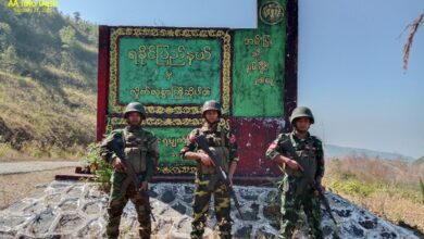 AA troops at the border of Magway Region and Rakhine State during the last week of January (Photo: AA Info Desk)