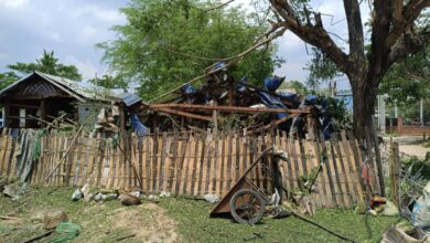 A house destroyed by a junta airstrike on the village of Yaehtwet in Mandalay region’s Thabeikkyin Township on May 7 (Photo: Supplied)