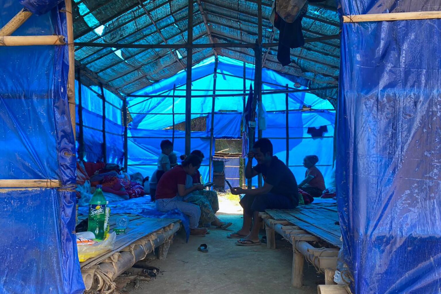 Villagers from western Chin State at a refugee camp in the Indian state of Mizoram in September 2021, after clashes forced them to leave their homes and flee over the border (Photo-AFP)
