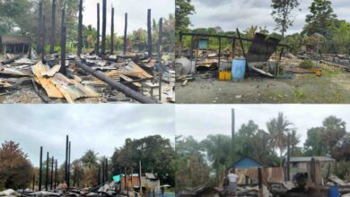 Homes burned down by junta troops (Photo - Supplied)