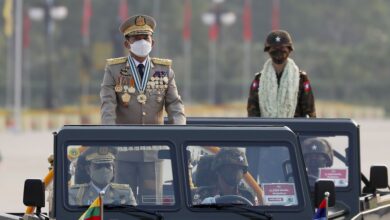 Myanmar junta chief Min Aung Hlaing attends a ceremony to mark Armed Forces Day in Naypyidaw on March 27 (Photo: AFP)