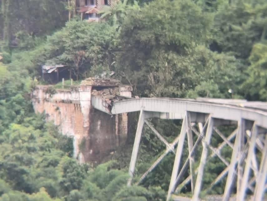 A view of the damaged Goteik viaduct published by pro-military propaganda Telegram channels