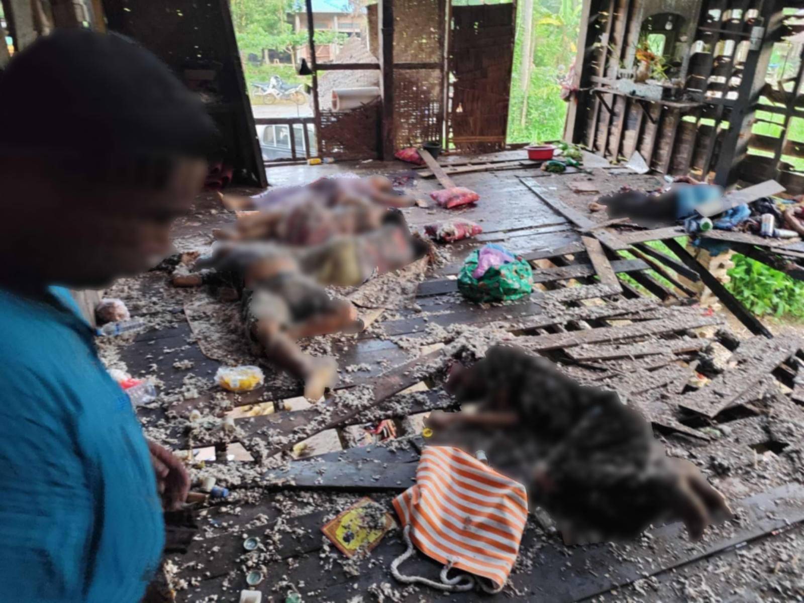 Civilians’ bodies found following the junta drone strike on Za Yat Seik village in Tanintharyi Region’s Palaw Township (Photo: Supplied)