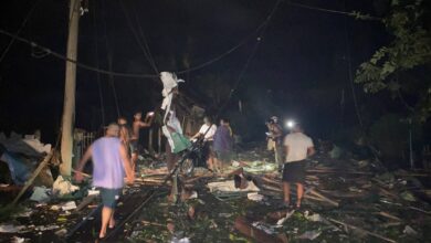 Civilians respond after the airstrike in Thandwe Township (Photo: Arakan Princess Media, One Nation News)