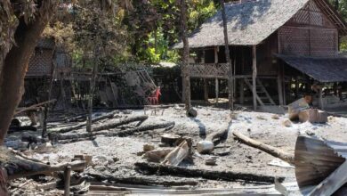 A house in Ma Gyi Su is seen after it was set on fire by junta troops on September 3 (Photo: Supplied)