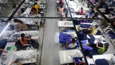 A garment factory in Yangon’s Shwepyithar Township in March 2020 (Photo: EPA)