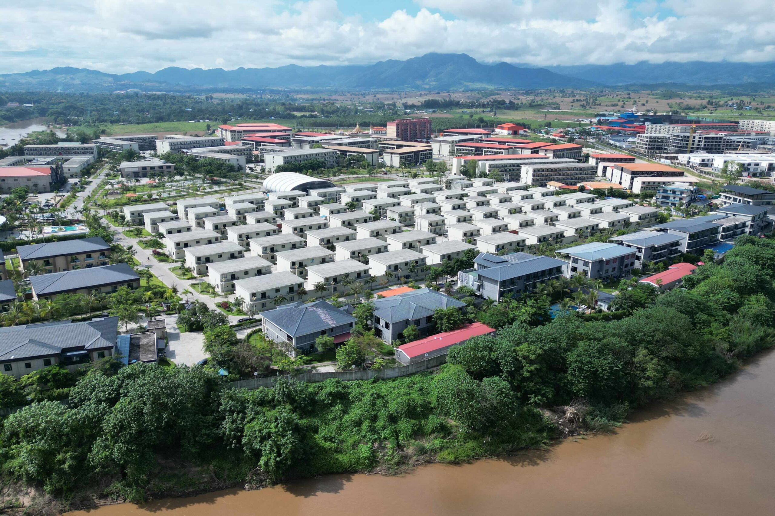 An aerial photo taken on September 17, 2025 shows the KK Park complex in Karen State’s Myawaddy Township (Photo: AFP)