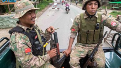 Two MDY-PDF fighters encountered in central Myanmar during September 2024 (Photo - Moe Oo)