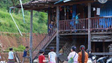 Wreckage from a junta airstrike that killed a 16-year-old girl and injured five others on October 14, 2025, as fighting intensified between the military and the Ta’ang National Liberation Army in northern Shan State. (Photo: TNLA)