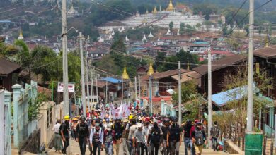 View from the entrance to Mogok in 2023 (Photo: Myanmar Now)