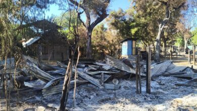 Homes burn in Wetlet Township, Sagaing Region, after junta troops swept through the area during a series of raids, according to local resistance networks. Entire villages have been left deserted as residents flee renewed military assaults. (Photo: Wetlet Township People’s Strike Steering Committee)