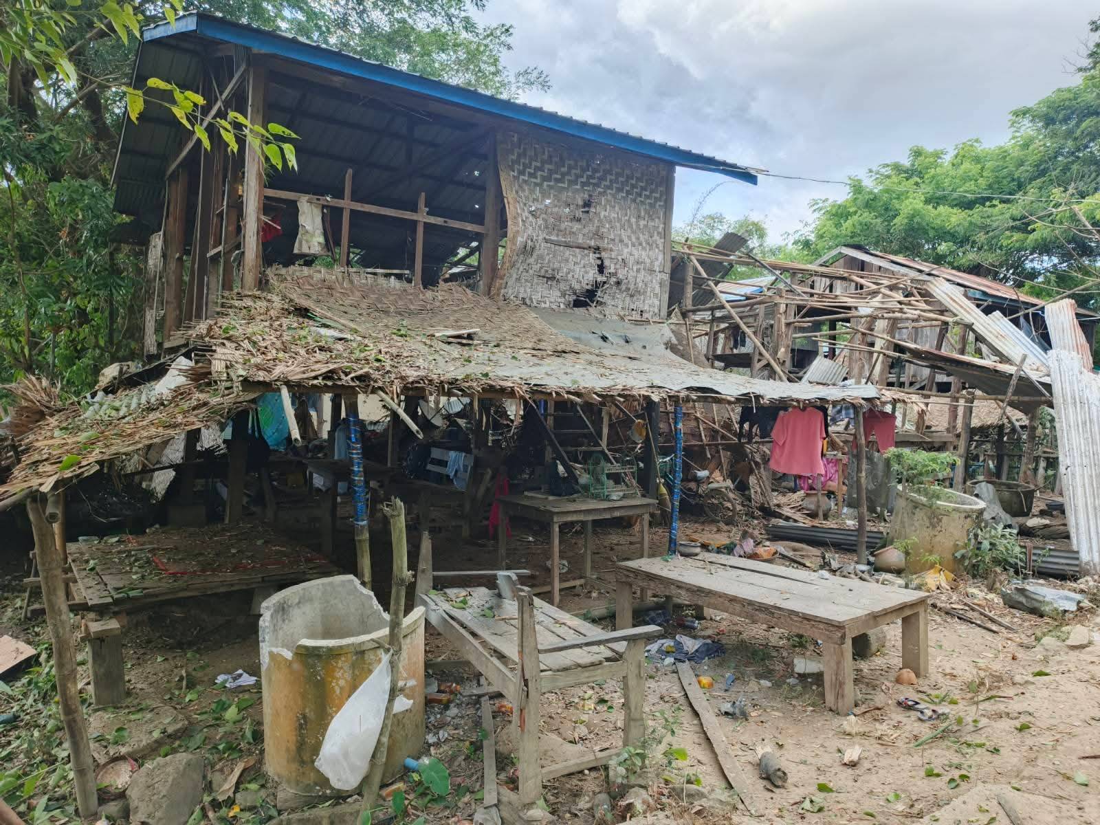 Damage from the bombs dropped on the village of Ma Kyi Kone in Bago’s Phyu Township on November 6 (Photo: Supplied)