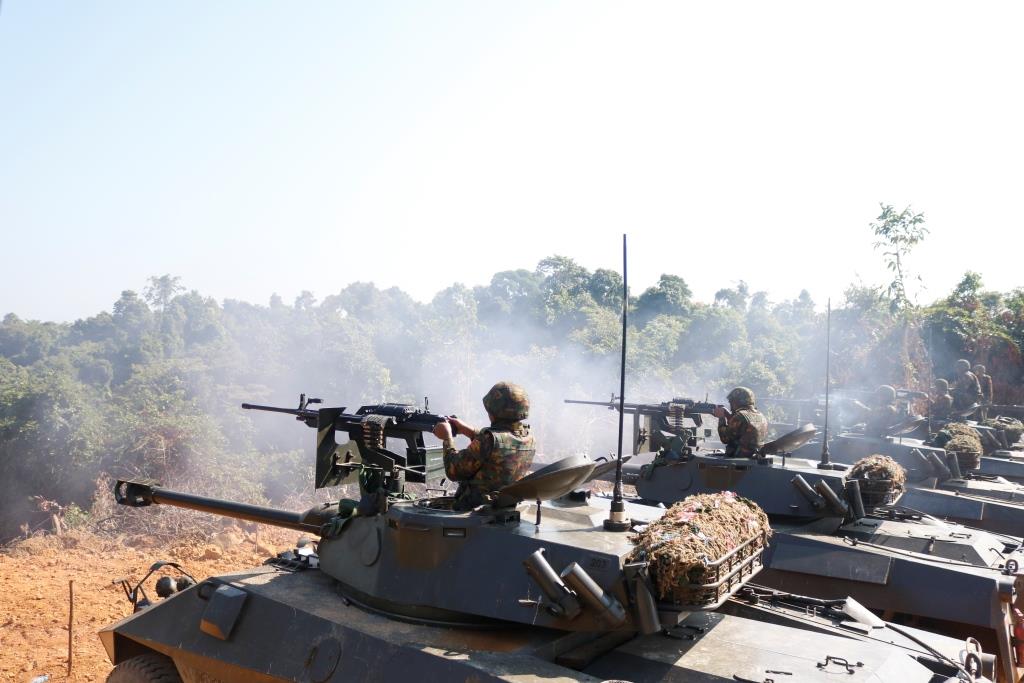 Army troops participating in military exercises in Pathein Township, Ayeyarwady Region in 2018 (Photo: Myanmar military)