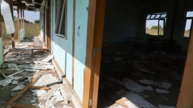 A building near a school in Khin-U Township, Sagaing Region, is seen after it was flattened by a bomb dropped during a junta airstrike on January 5 (Photo: Moe Oo / Myanmar Now)