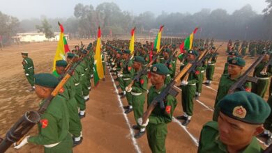 A graduation ceremony for the 18th intake class of conscripted trainees, held at the Northeastern Regional Military Command headquarters on January 23 of this year