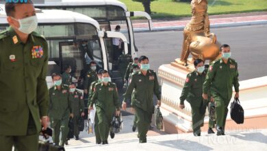 Military-appointed lawmakers seen in a parliamentary session in Naypyitaw in 2019. (Myanmar Now)