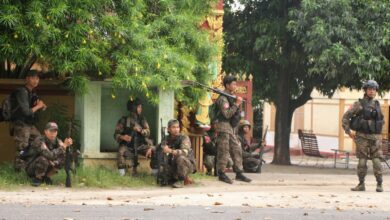 Fighters of the Mogok People’s Defence Organisation (PDO) in early 2025 (Photo: Myanmar Now)