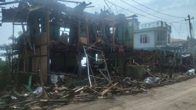 Damage caused by airstrikes on the town of Mindat on June 7 and 8 (Photo: HKL)