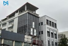 The NLD headquarters in Yangon, seen after the removal of party emblems on June 13 (Photo: Myanmar Now)