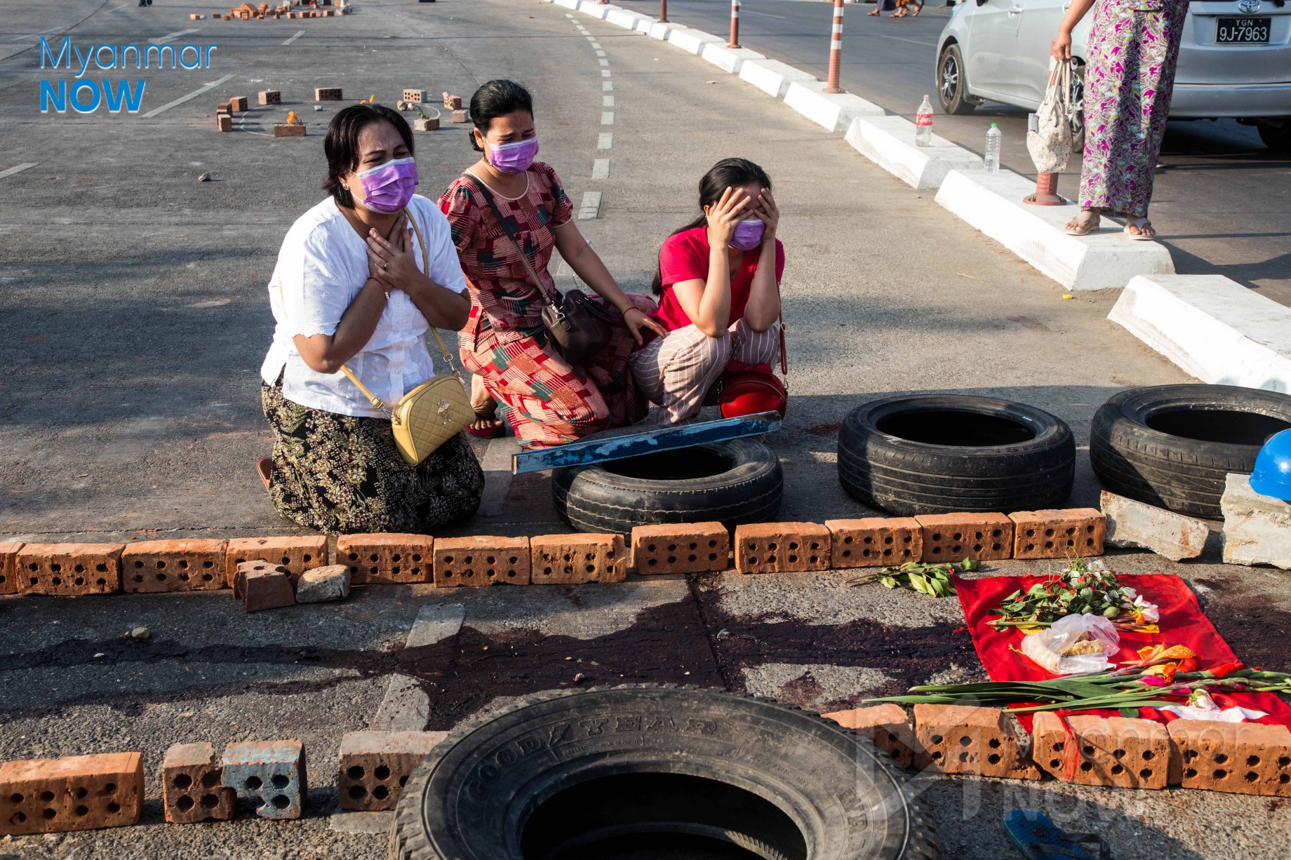 Relatives mourn an anti-coup protester killed by junta troops in Yangon’s North Okkalapa Township in early 2021 (Photo: Myanmar Now)