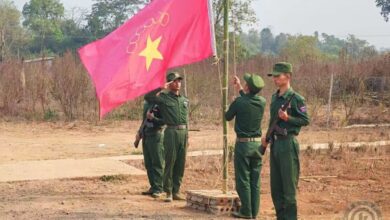 MNDAA troops at a ceremony held in March marking the 37th anniversary of the group’s founding (Photo: The Kokang)
