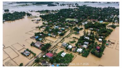 Flooded villages between Kyauktaw and Mrauk-U in Rakhine State (Photo: Khaing Min Shin)