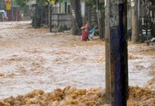 Floodwaters from the Uyu River flow into the jade-ming town of Hpakant on July 19 (Photo: Hmaw Min Thar)