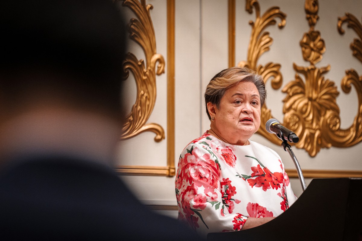 Philippines’ Foreign Secretary Maria Theresa P. Lazaro, ASEAN’s special envoy on Myanmar, speaks at a press conference in Bangkok on July 12 (Photo: AFP)