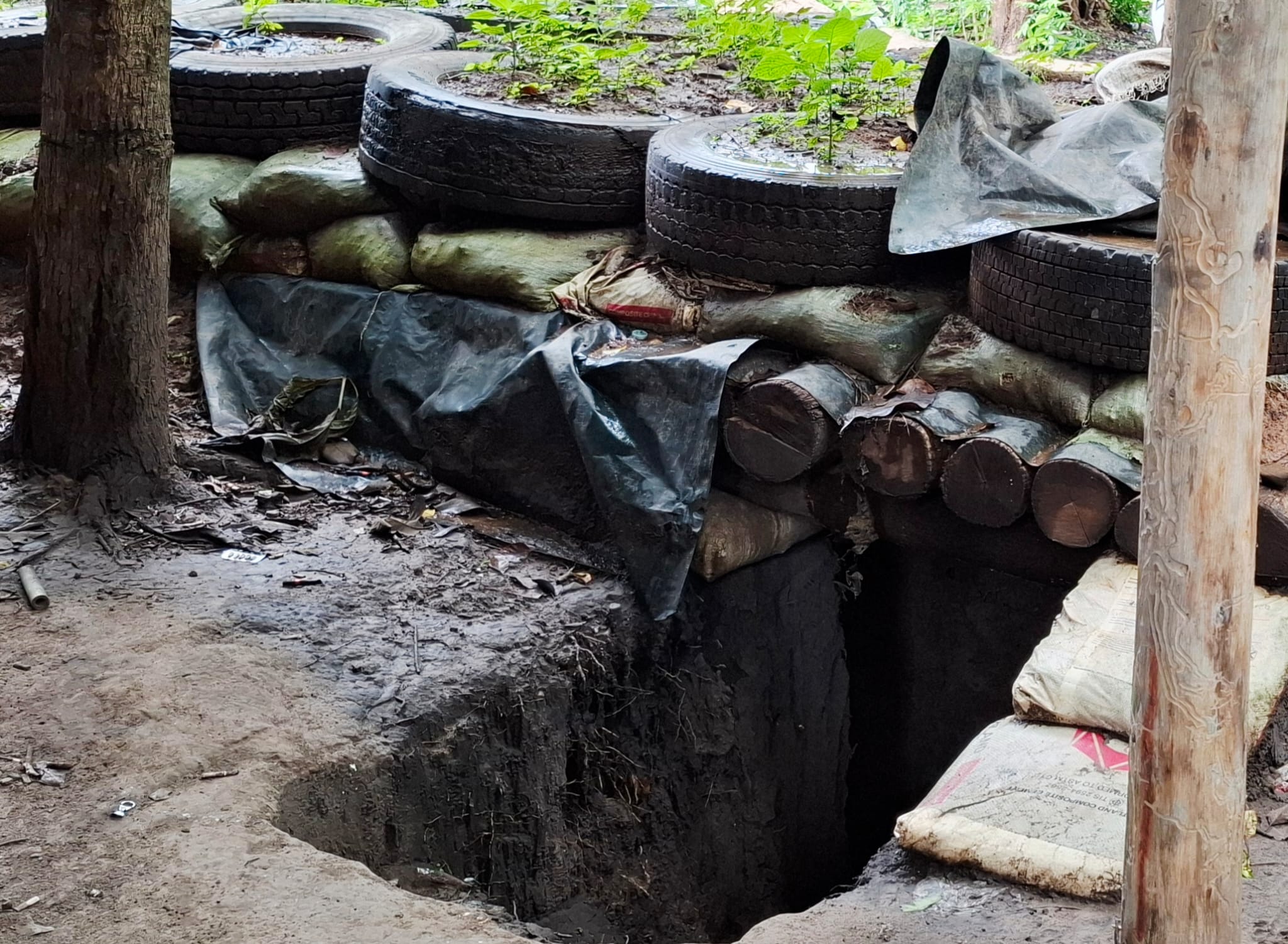 A bunker built to protect against junta drone, jet, and mortar attacks (Photo: Phil Thornton)