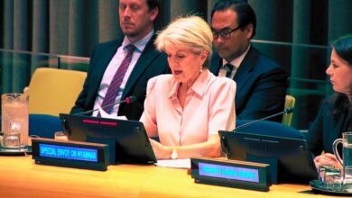 The UN Secretary-General’s Special Envoy on Myanmar Julie Bishop describes the country’s worsening humanitarian and security crisis during an informal meeting of the UN General Assembly in New York on June 19 (Photo: UN)