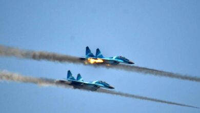 Two fighter jets are pictured during a training exercise (Photo: CINCDS)