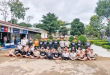 Thirty-six Chinese nationals arrested at an online scam compound near the village of Nar Yine Ywar Thit in Namsang Township on August 3 (Photo: Myawaddy)