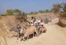Myaing locals fleeing the threat of the junta army column, released on August 15 (Photo: Anyar Myay Coalition)