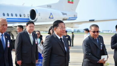 Myanmar junta chief Min Aung Hlaing arrives in Bangkok to attend the 6th BIMSTEC summit on April 3, 2025 (Photo: AFP)