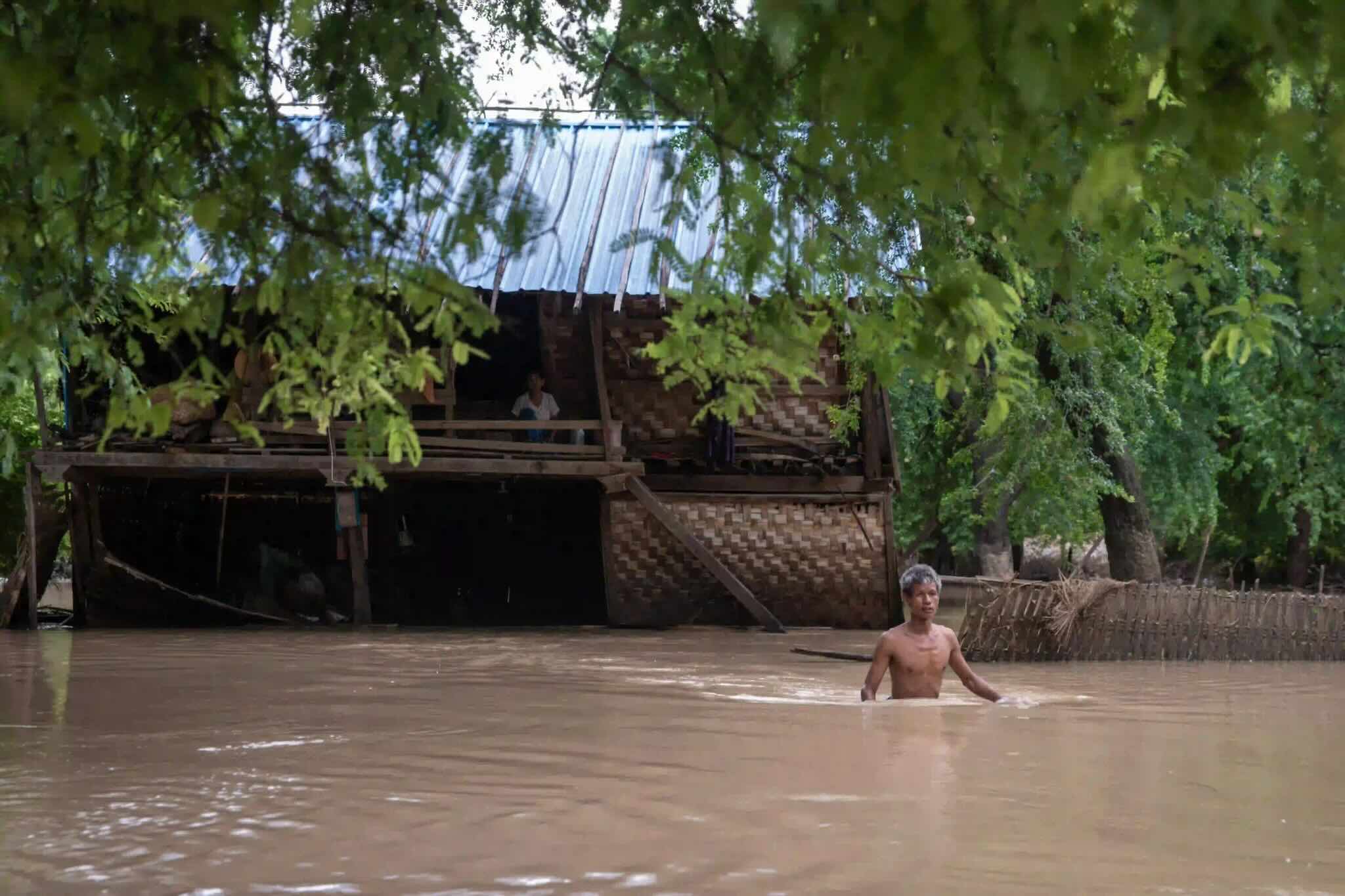 A flooded house in Sagaing Region’s Wetlet Township on August 14 (Photo: AFP)