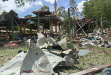 Zetthavadi Monastery in Swe Le Oh, a village in Sagaing Region’s Myaung Township, after the airstrike on August 21 (Photo: Supplied)