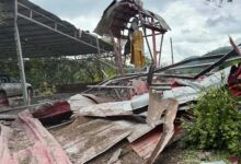A monastery in southern Myawaddy Township after it was bombed by junta forces on July 28 (Photo: Supplied)