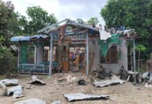 A house in rural Myit Chay damaged by the junta’s airstrike on September 4 (Photo: Supplied)
