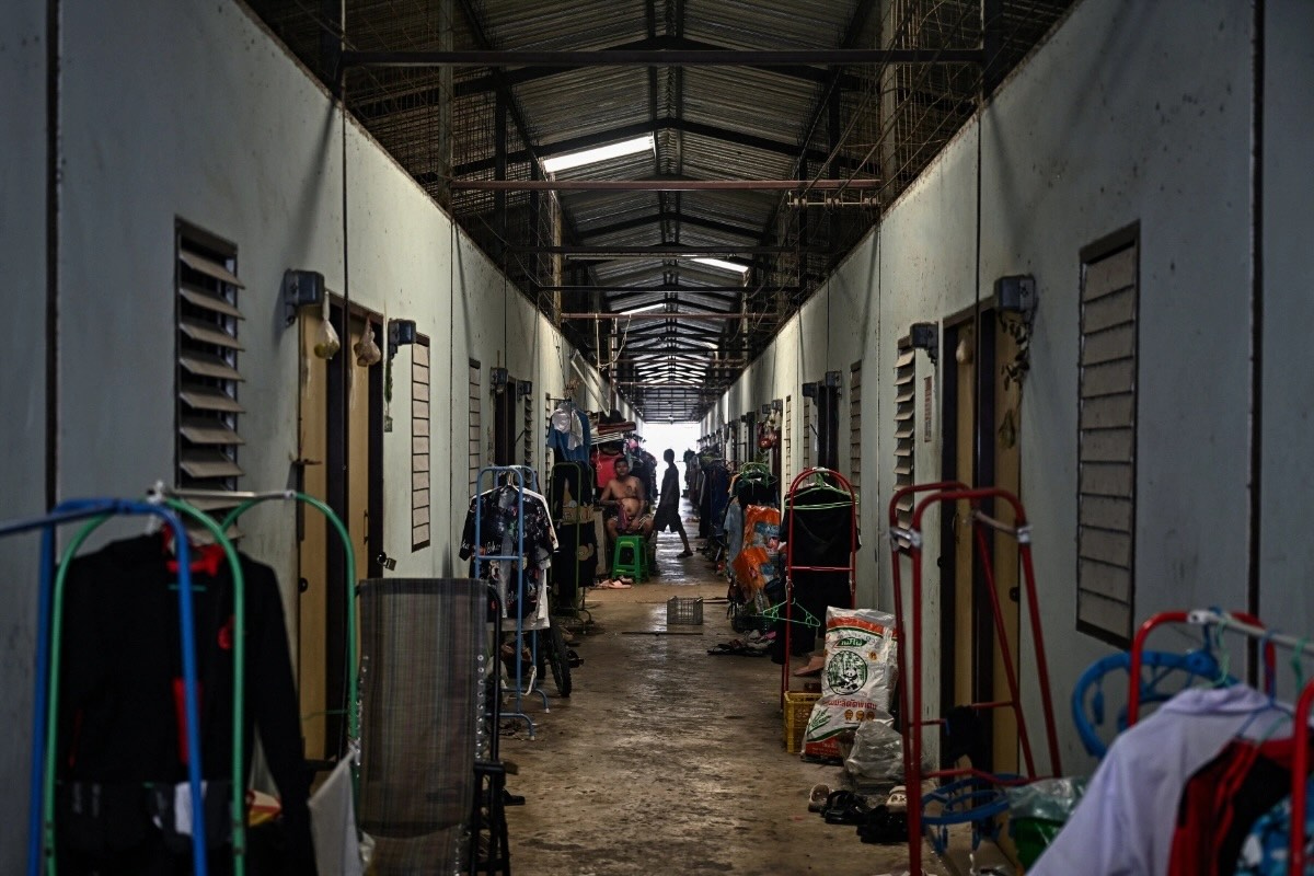 A hostel for Myanmar workers in Mahachai, in Thailand’s Samut Sakhon Province (Photo: AFP)
