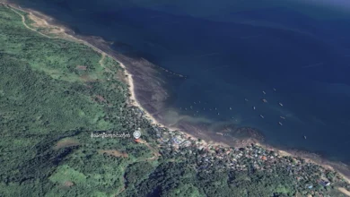 Soe Mae Kyi, one of the villages on West Pahyonka Island that was fired upon by the junta navy on September 16 (Photo: Google Earth)