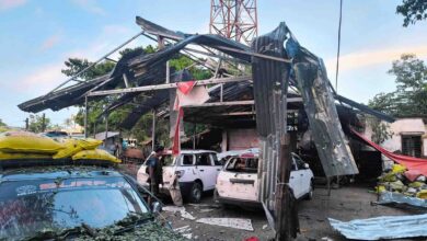 Wreckage of a car workshop following the junta airstrike in Tinteinyan village, Ye-U Township, Sagaing Region on September 7 (Photo: Htoo Khant Zaw)