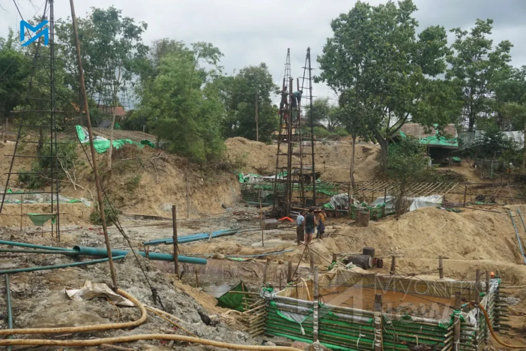 Regime destroy oil wells in Myaing Township, cutting resistance profits and jobs