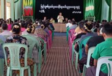 An “educational seminar on the Civil Service Law” forcibly enacted by the military was held in Ye U in 2025 (Photo: Military-controlled media/Return to Sagaing)
