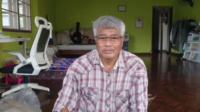 Moe Gyi, founder of the Moe Myittar Charity Association, seen at his home in Thailand (Photo: Myo Thant / Myanmar Now)