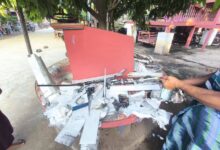 Fragments of a suicide drone found inside the monastery that was bombed on Friday in Chaung-U Township (Photo: Supplied)